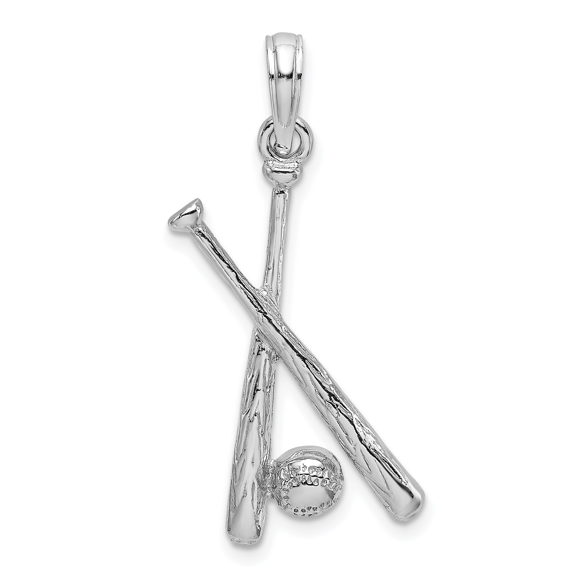 14K White Gold 2-D Baseball Charm Main image