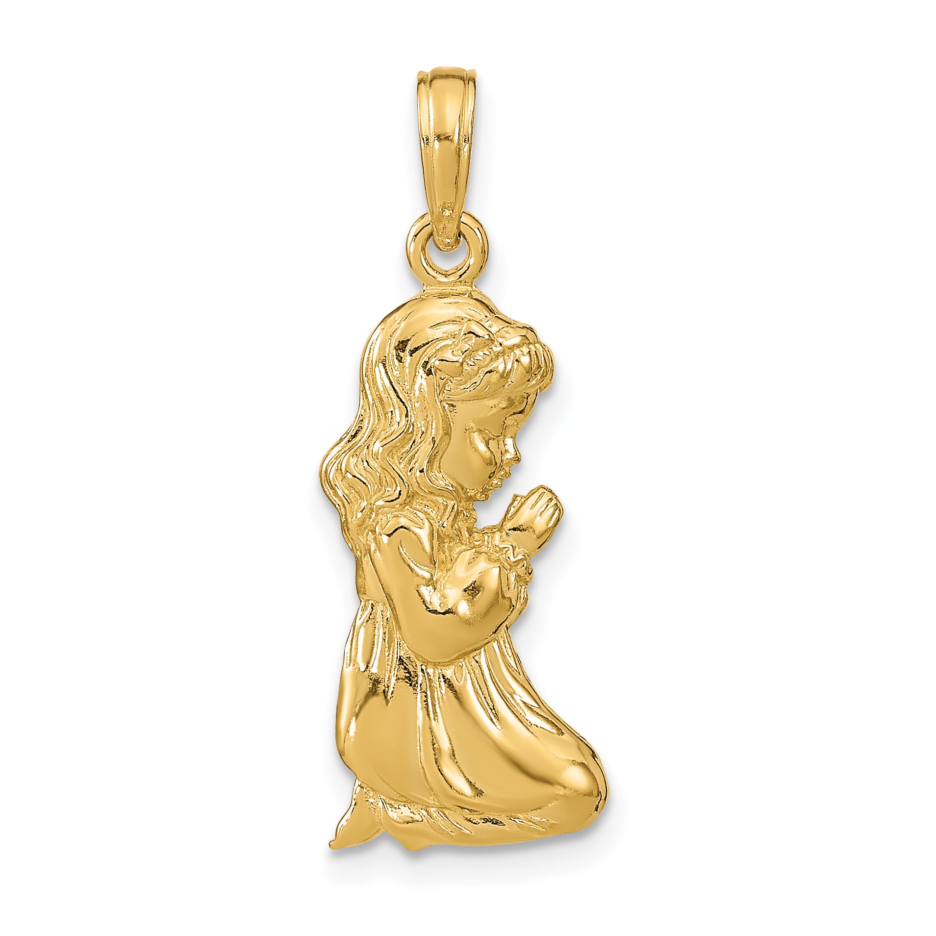 14k Praying Girl Pendant Main image