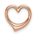 14K Rose Polished Floating Heart Chain Slide