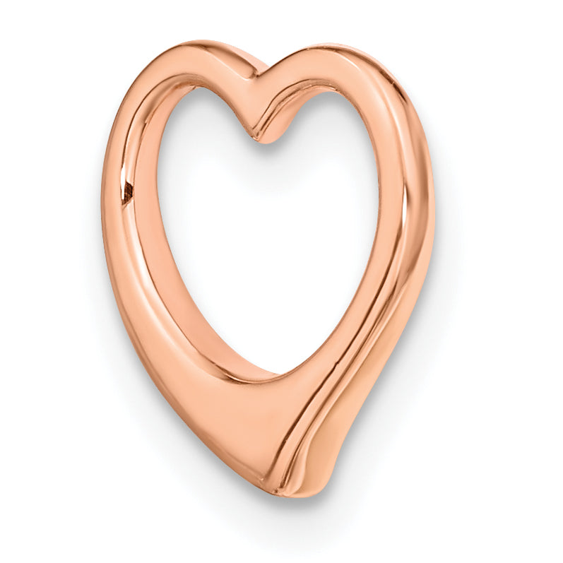 14K Rose Polished Heart Chain Slide