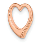 14K Rose Polished Heart Chain Slide