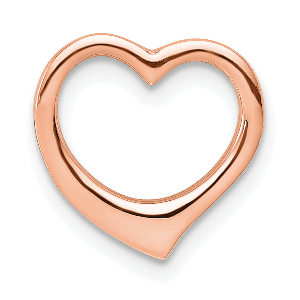 14K Rose Polished Heart Chain Slide Main image