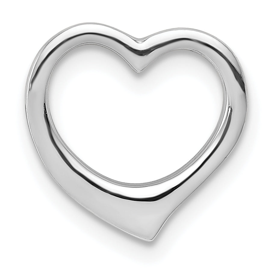 14K White Gold Polished Heart Chain Slide Main image