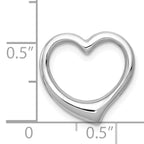 14K White Gold Polished Heart Chain Slide
