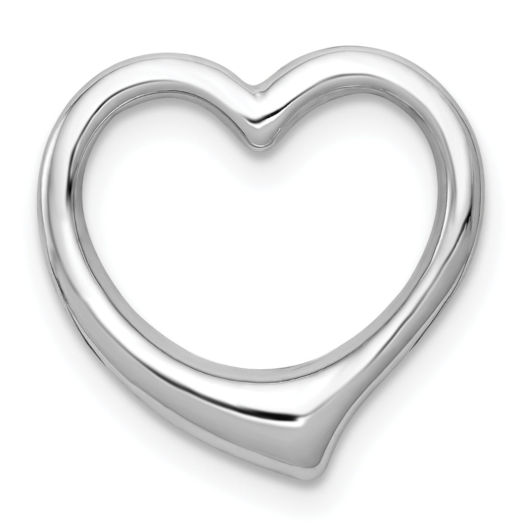 14K White Gold Polished Heart Chain Slide Main image