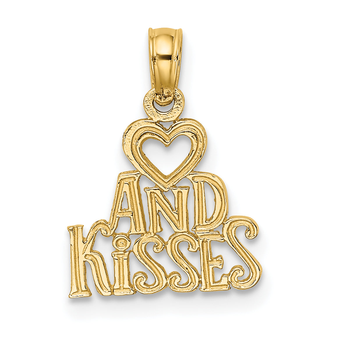 14k HEART AND KISSES Charm Main image