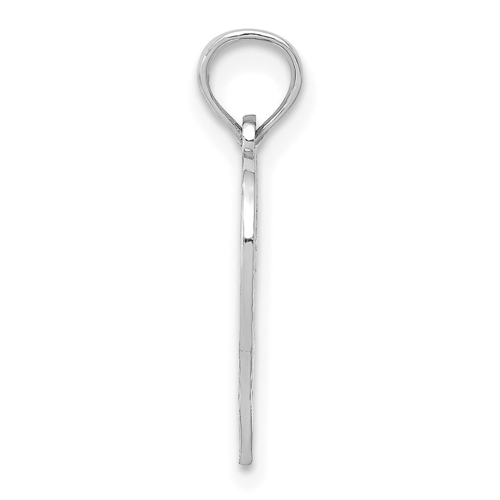14k White Gold 50 in Heart Cut-out Pendant