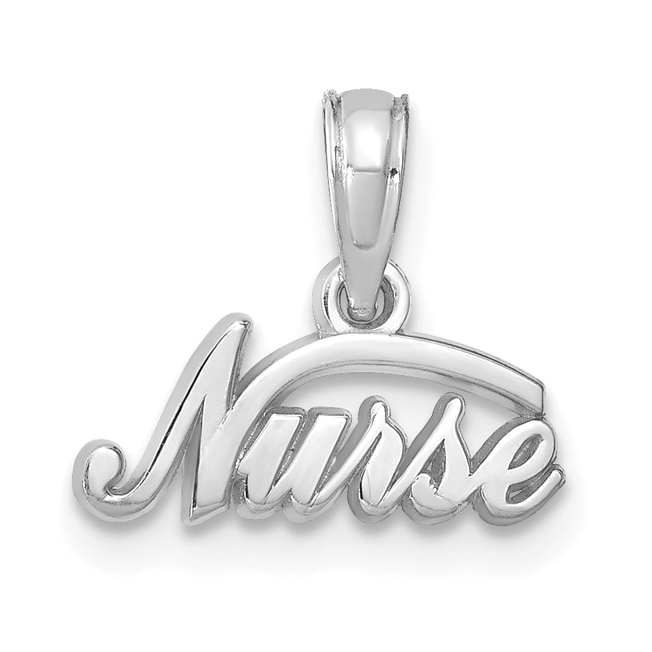 14K White Gold Nurse Pendant Main image