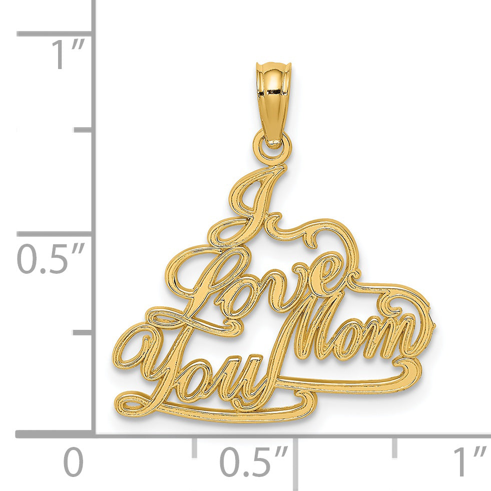 14k I LOVE YOU MOM Charm