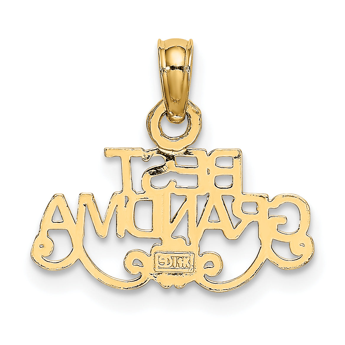 14k BEST GRANDMA with Flower Charm
