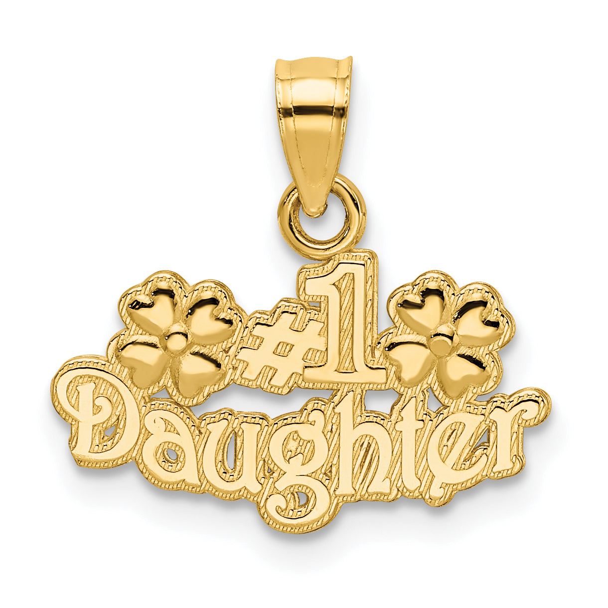 14k #1 DAUGHTER with Flowers Charm Main image