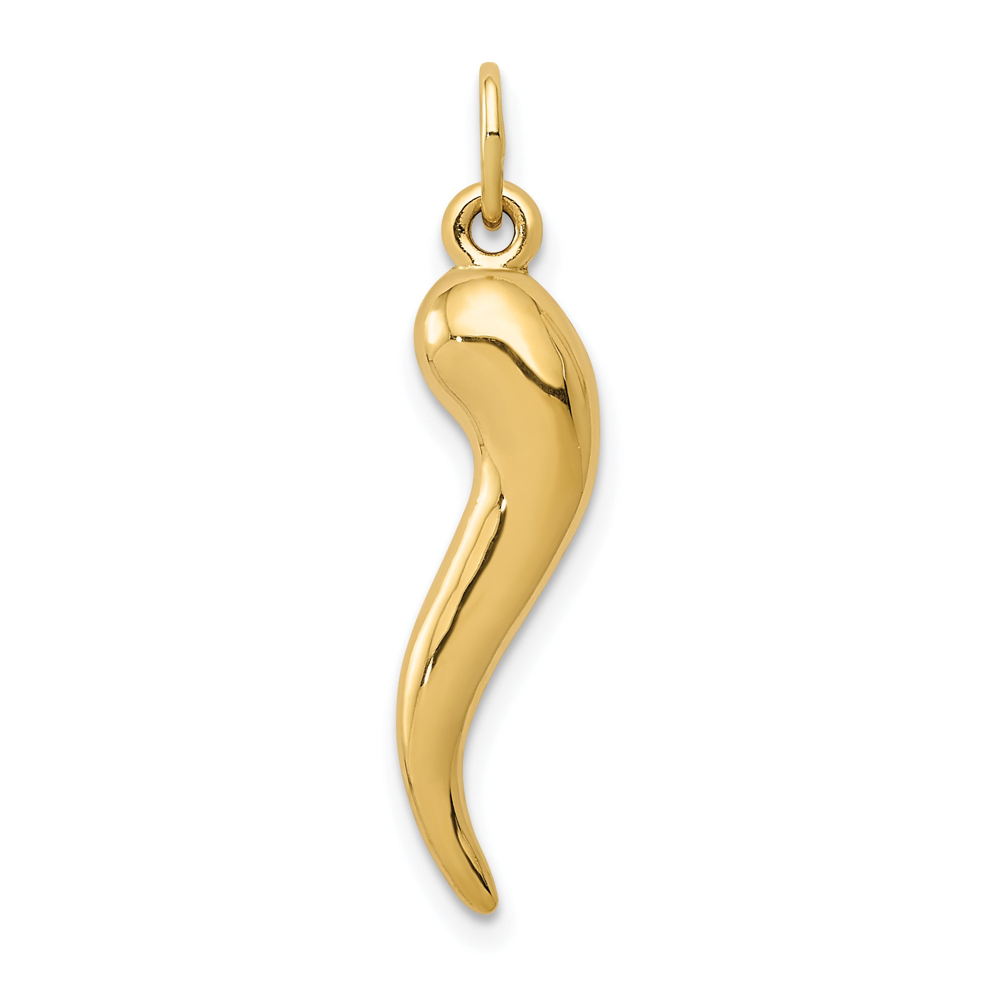 14k 3-D Italian Horn Charm - Sophia Jewelers Main image