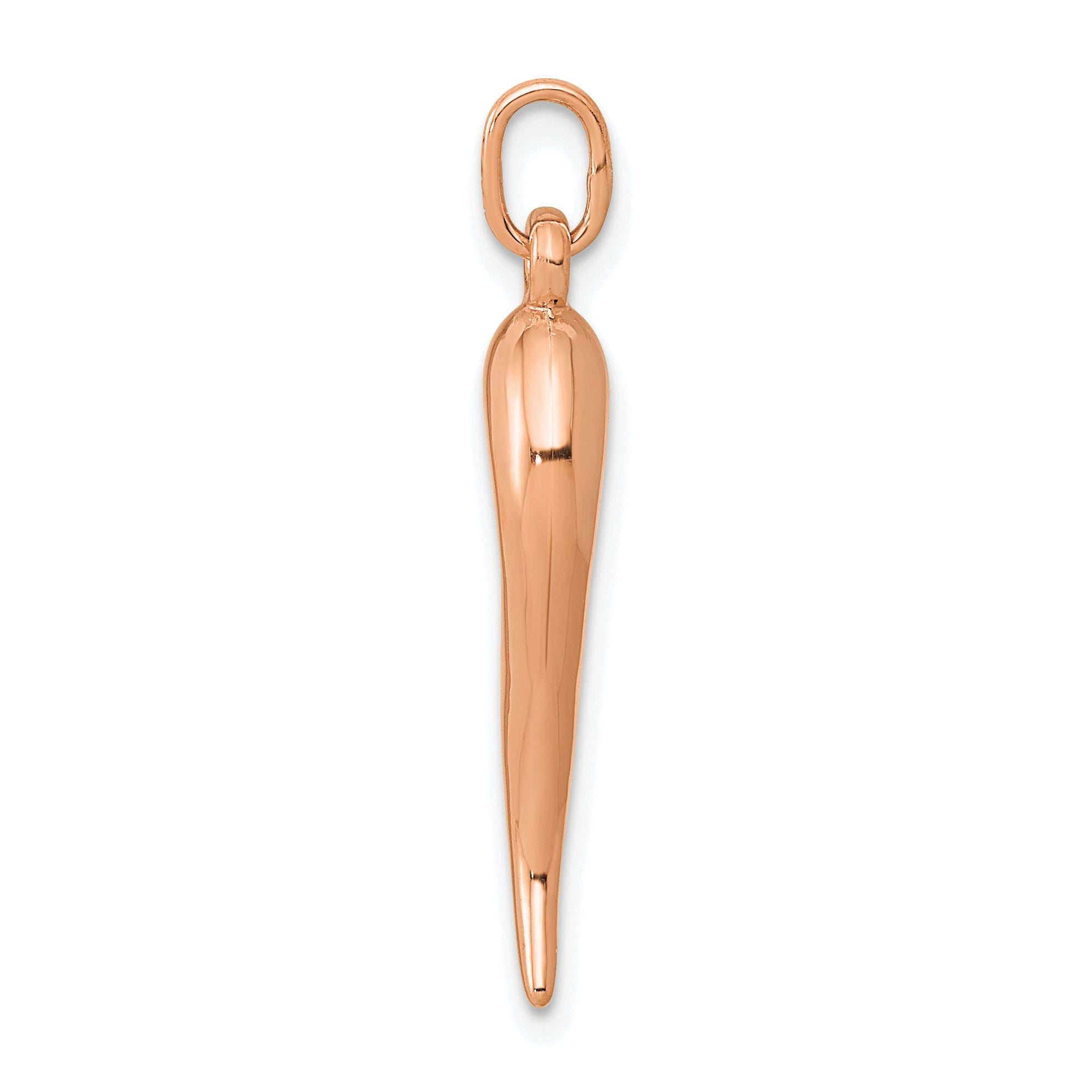 14k Rose Gold 3D Italian Horn Charm