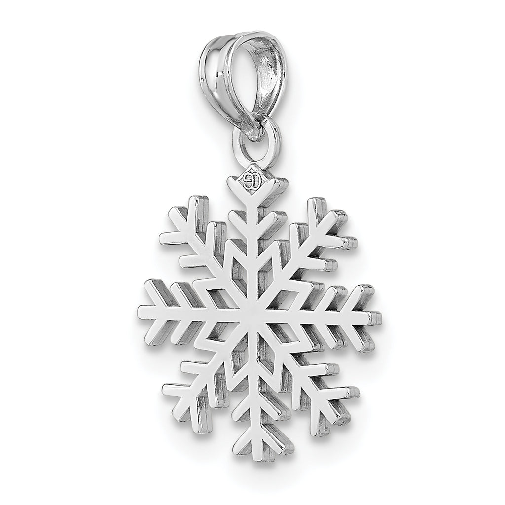 14k White Gold Snowflake Pendant