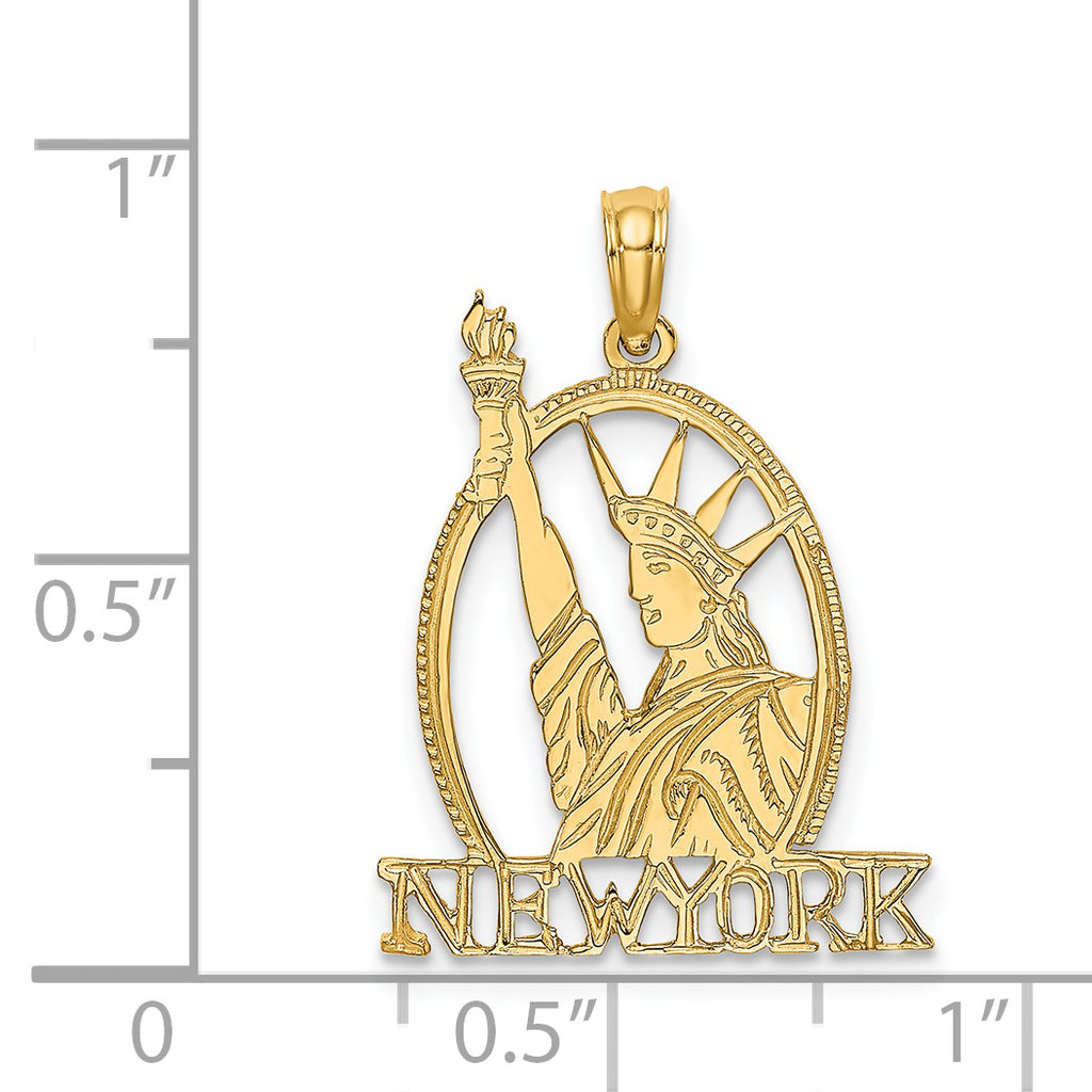 14k Cut-out NEW YORK w/Statue of Liberty Charm