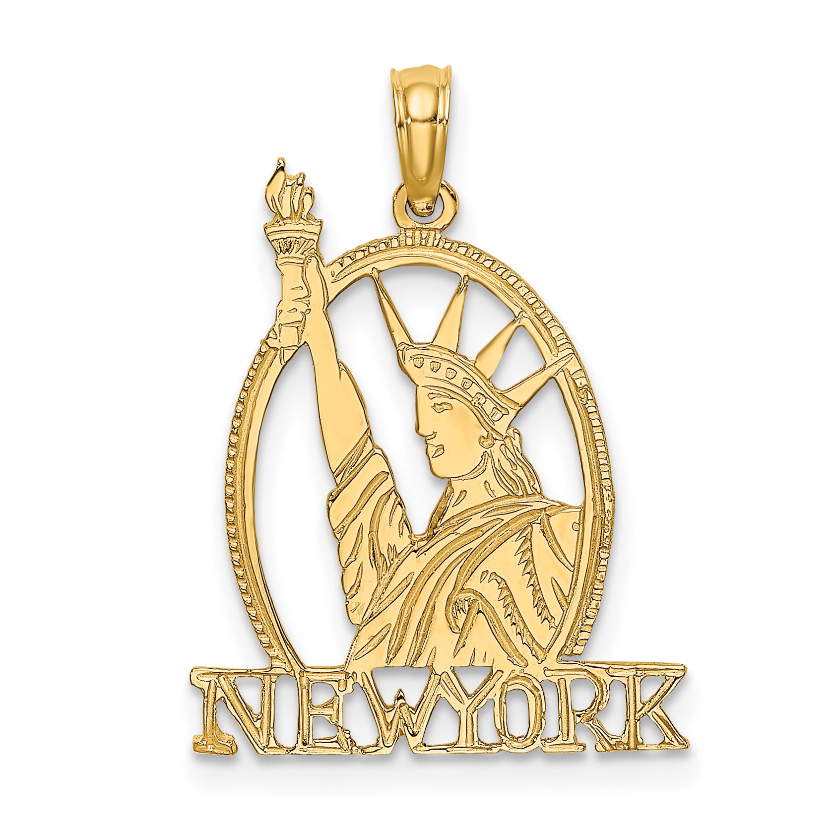 14k Cut-out NEW YORK w/Statue of Liberty Charm Main image