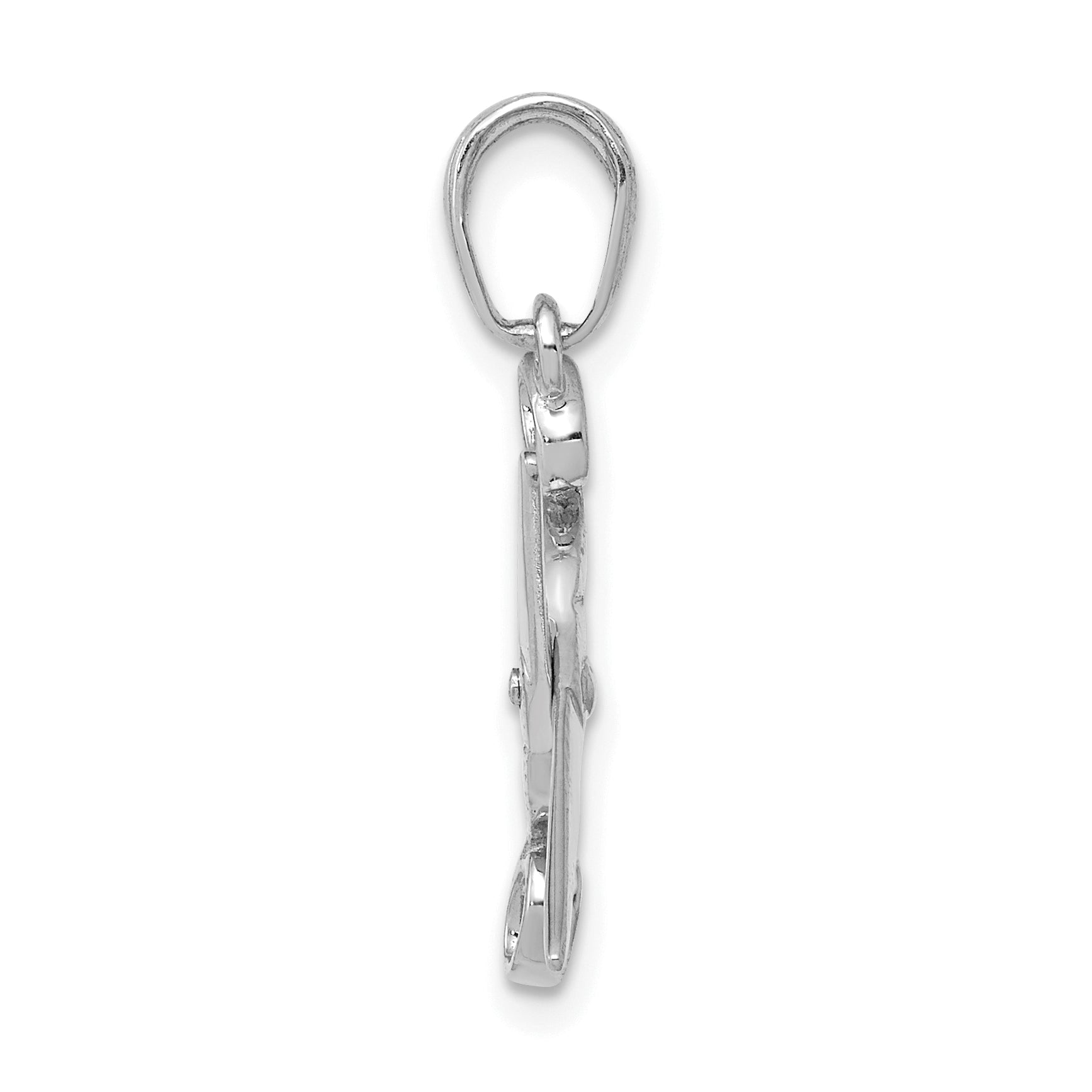 14K White Gold 3-D Moveable Scissors Pendant Secondary image