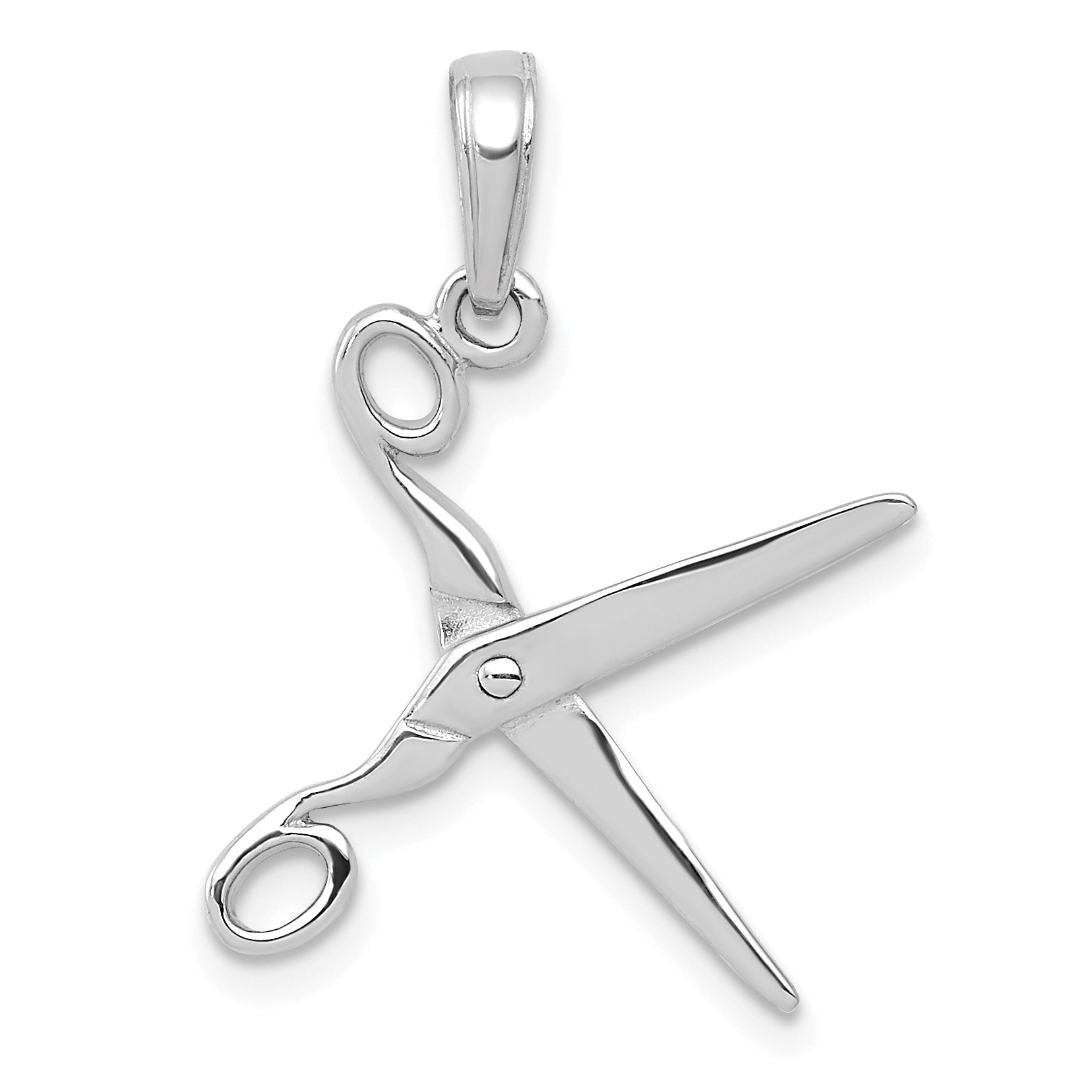 14K White Gold 3-D Moveable Scissors Pendant Main image
