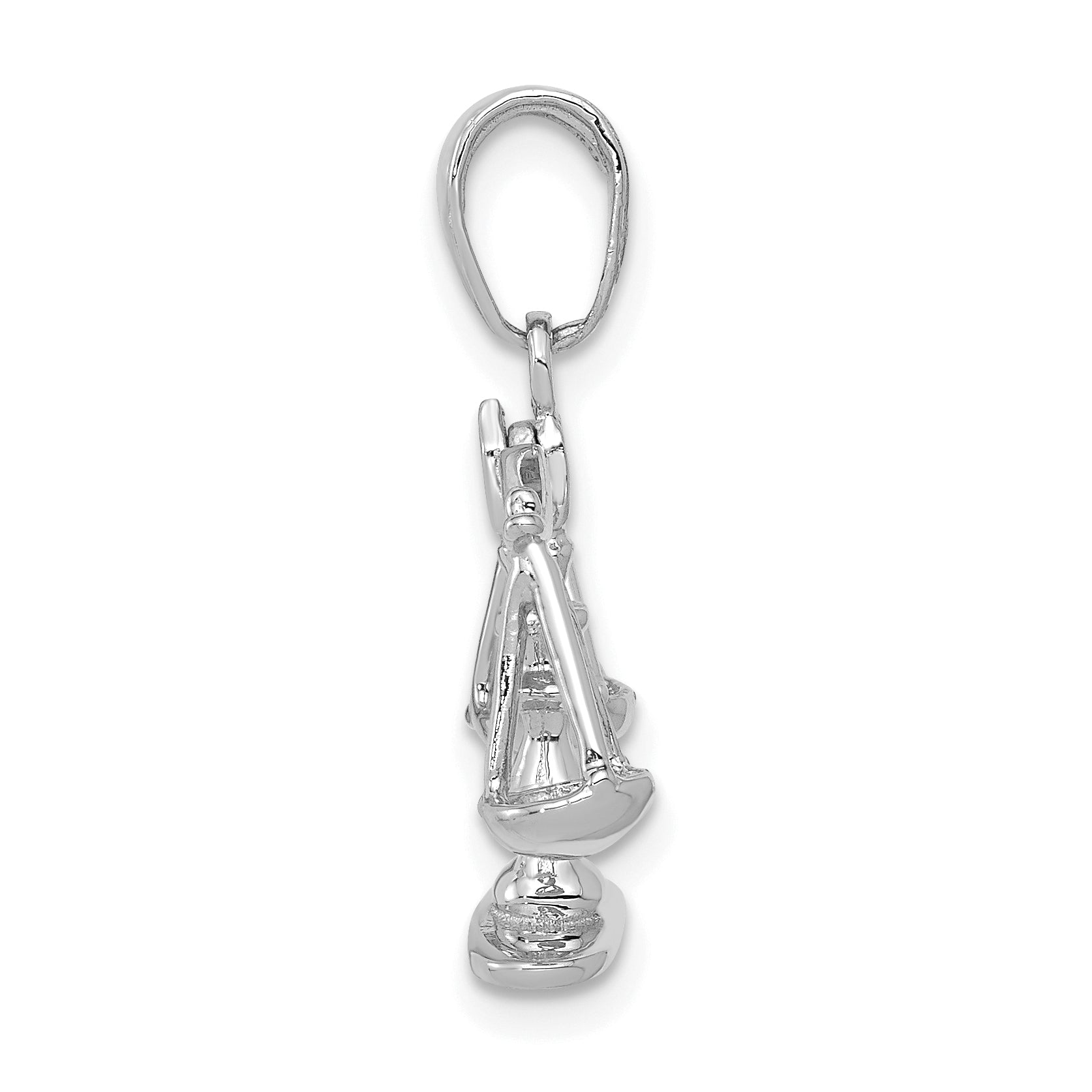 14k White Gold 3-D Moveable Scales of Justice Pendant Secondary image