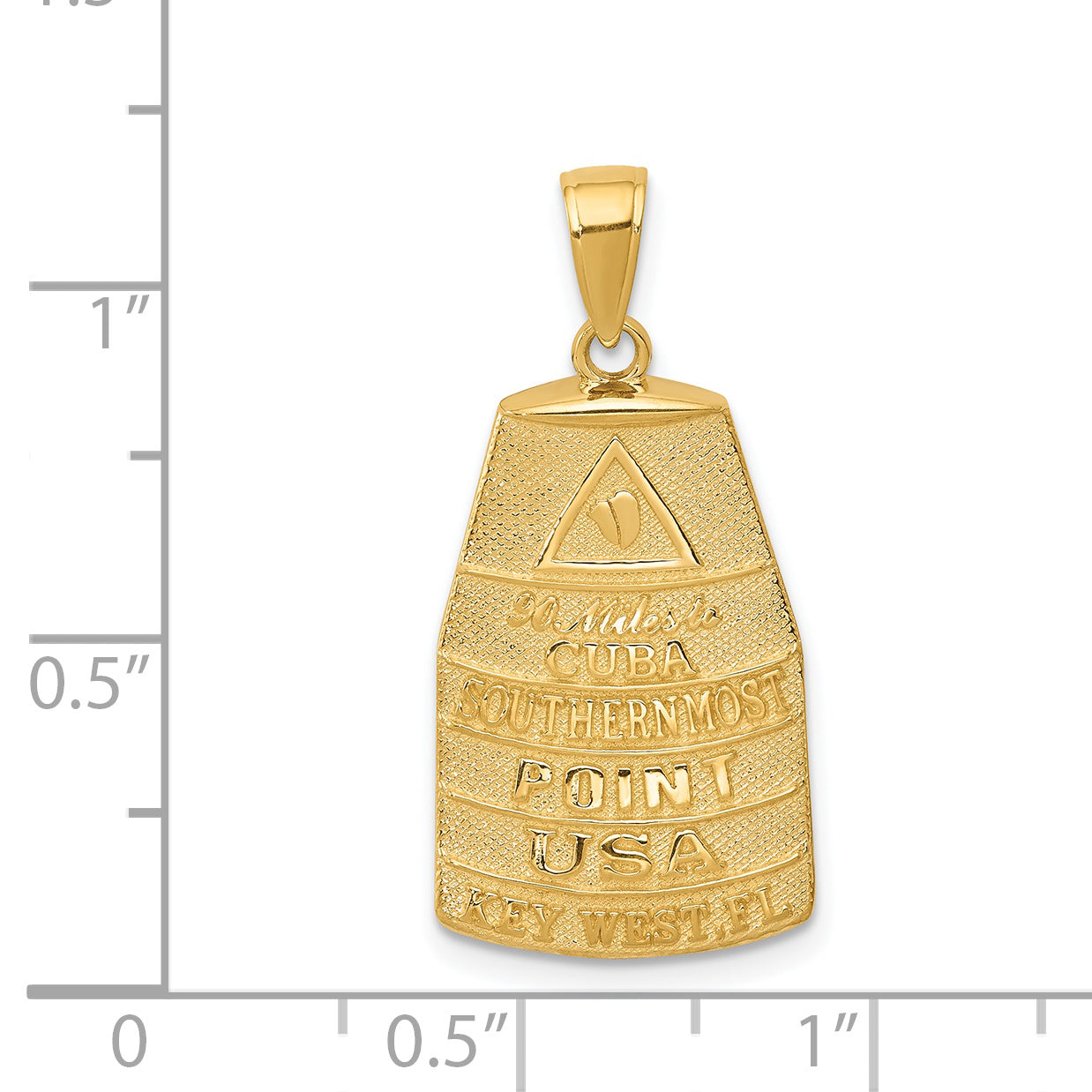 14k 90 MILES TO CUBA SOUTHERNMOST POINT USA KEY WEST Pendant