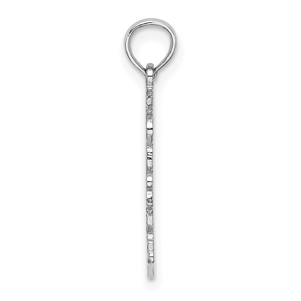 14k White Gold Double Palm Trees Pendant