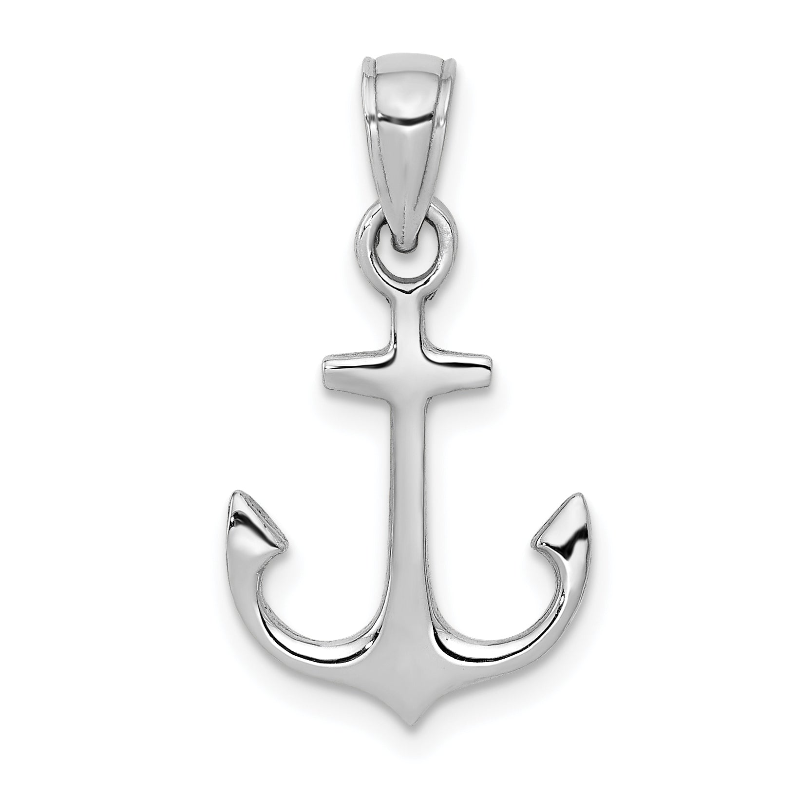 14k White Gold Anchor Pendant Main image