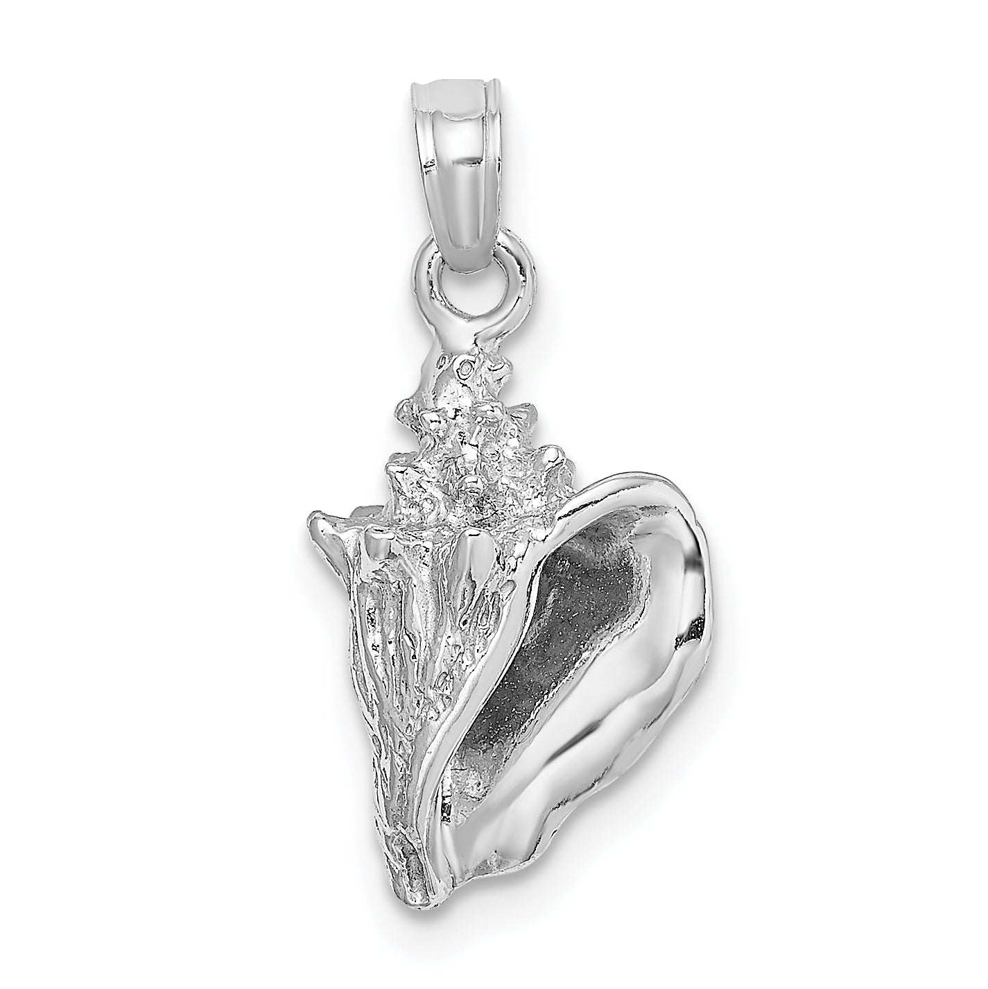14K White Gold 3-D Conch Shell Charm Main image