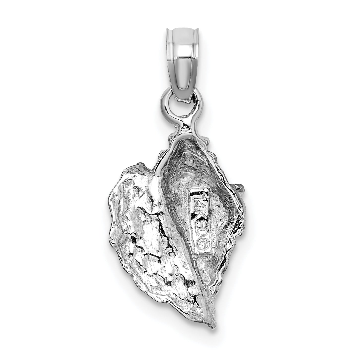 14K White Gold Conch Shell Charm