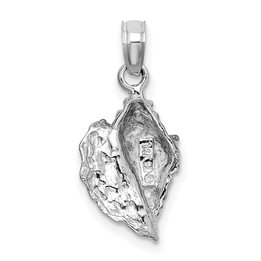 14K White Gold Polished Conch Shell Charm