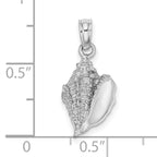 14K White Gold Conch Shell Charm - Sophia Jewelers