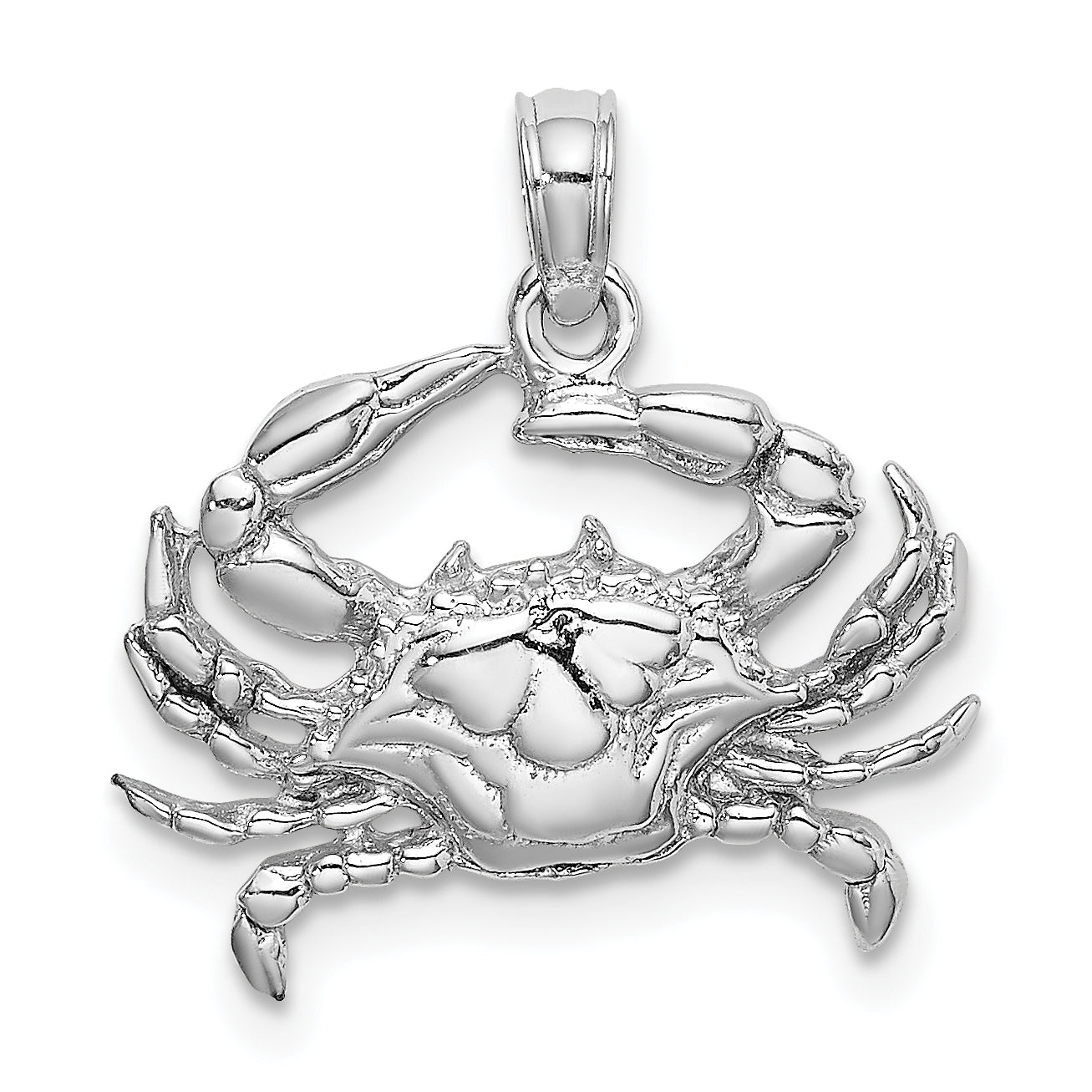 14K White Gold Blue Crab Charm Main image