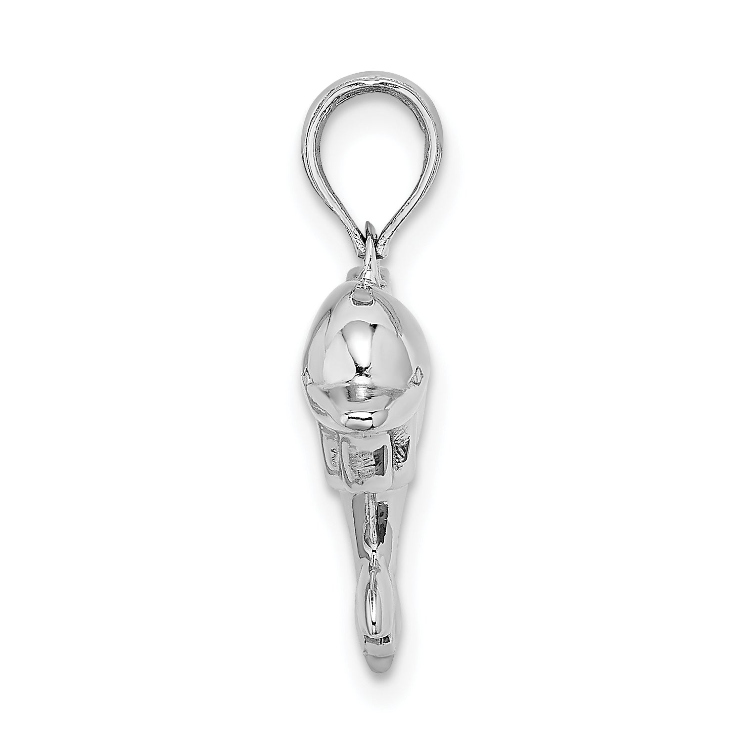 14K White Gold 3-D Puffed Dolphin Charm Secondary image