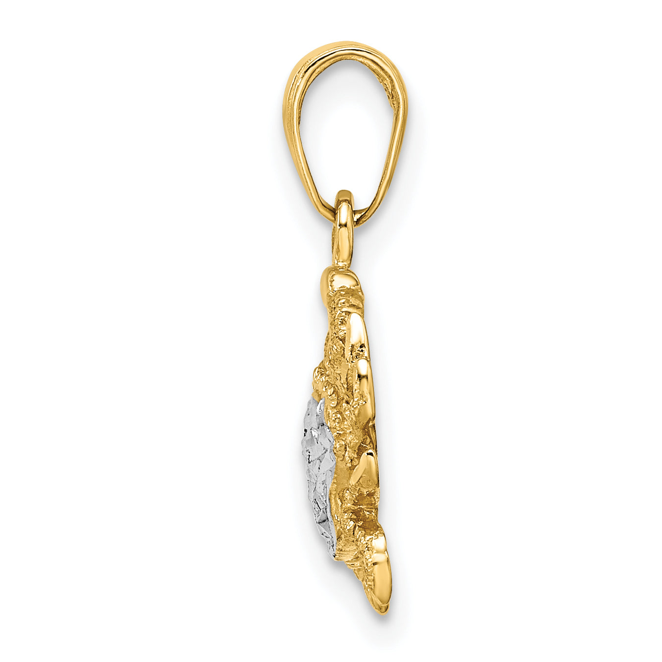 14k w/Rhodium Diamond-cut Blue Crab Pendant Secondary image
