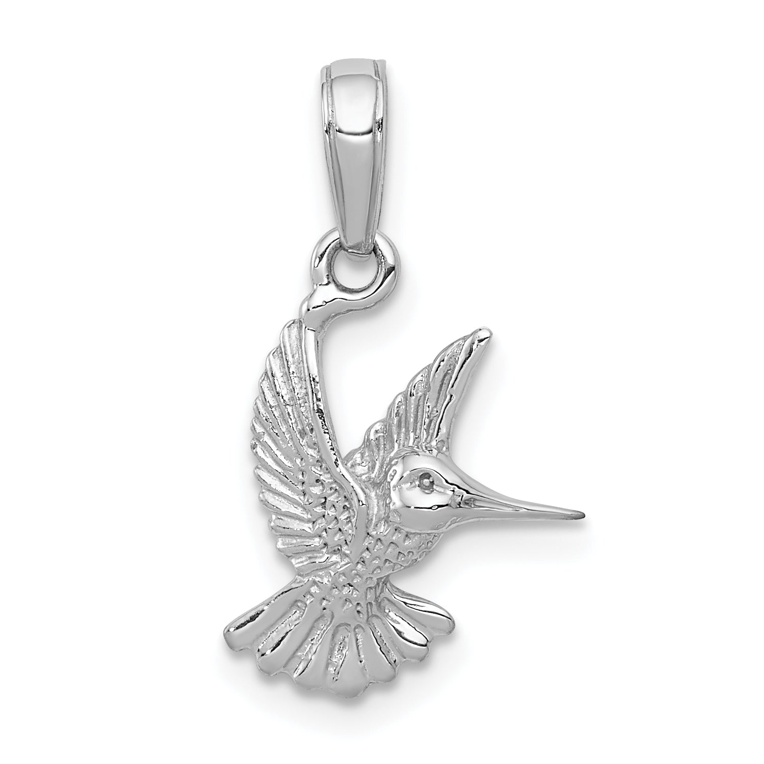 14k White Gold Hummingbird Pendant Main image