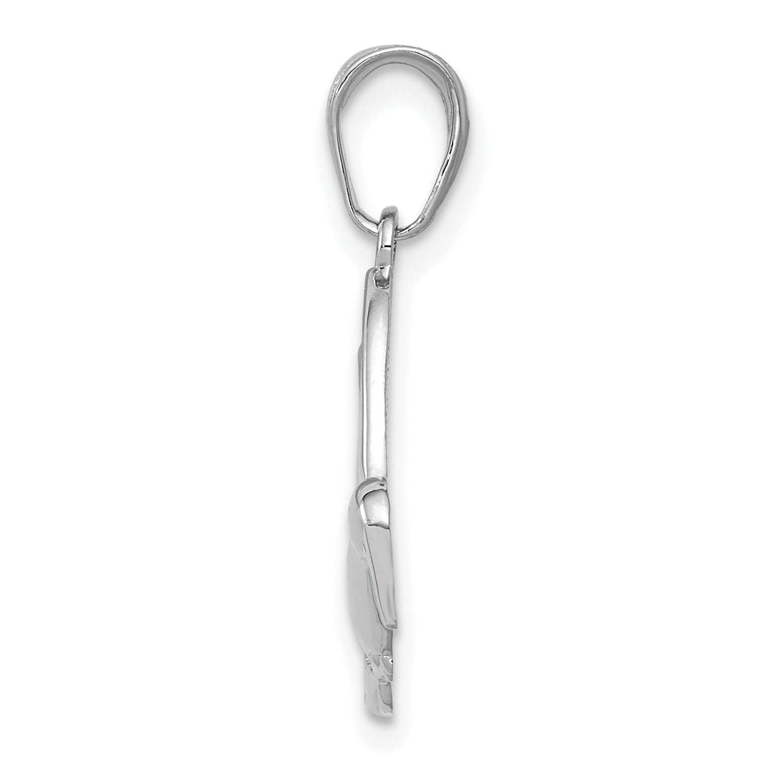 14K White Gold Polished Hummingbird in Flight Pendant Secondary image