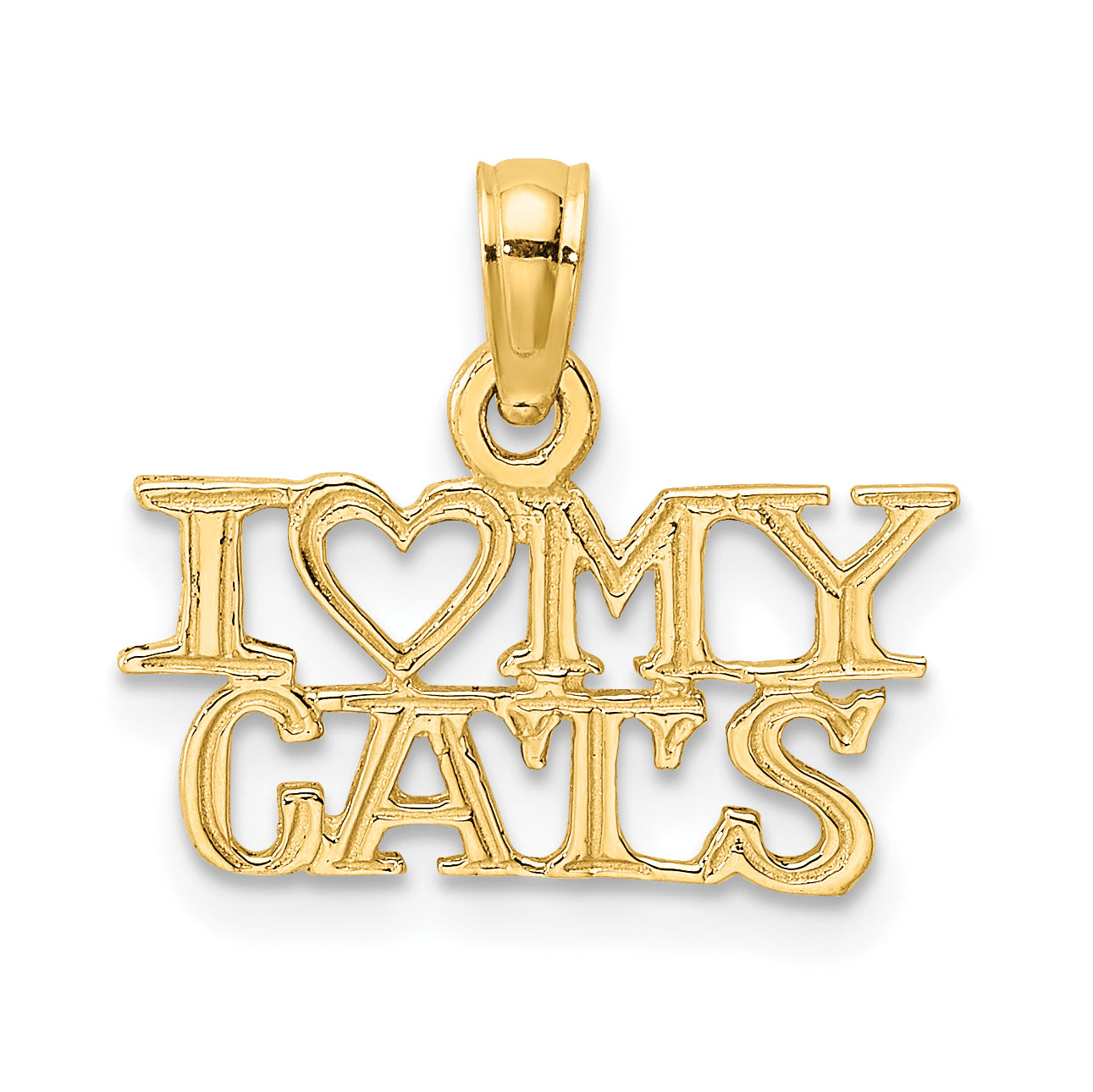 14k I HEART MY CATS Charm Main image