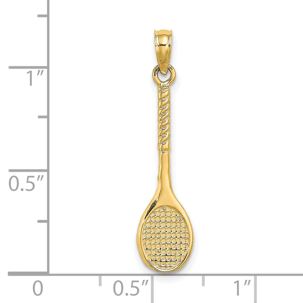 14k 3-D Tennis Racquet Charm