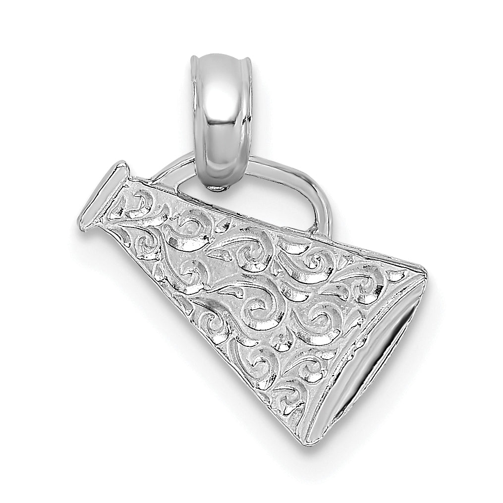 14K White Gold Megaphone with Handle Pendant Main image