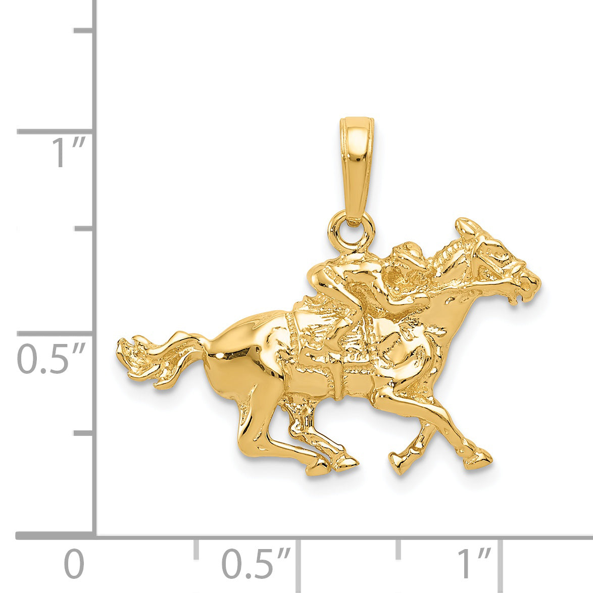 14k Jockey on Horse Pendant - Sophia Jewelers