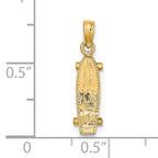 14k 3-D Skate Board Charm