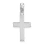 14K White Gold Polished Cross Charm