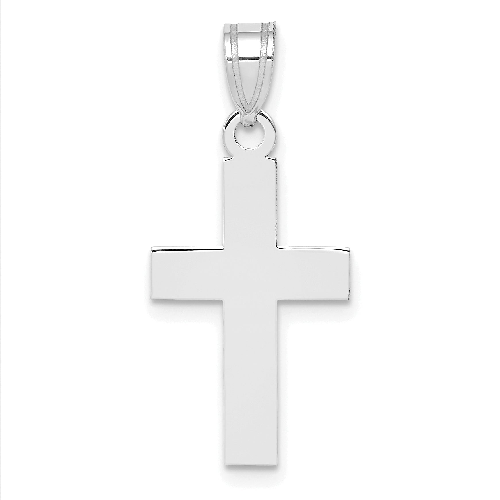 14K White Gold Polished Cross Charm Main image