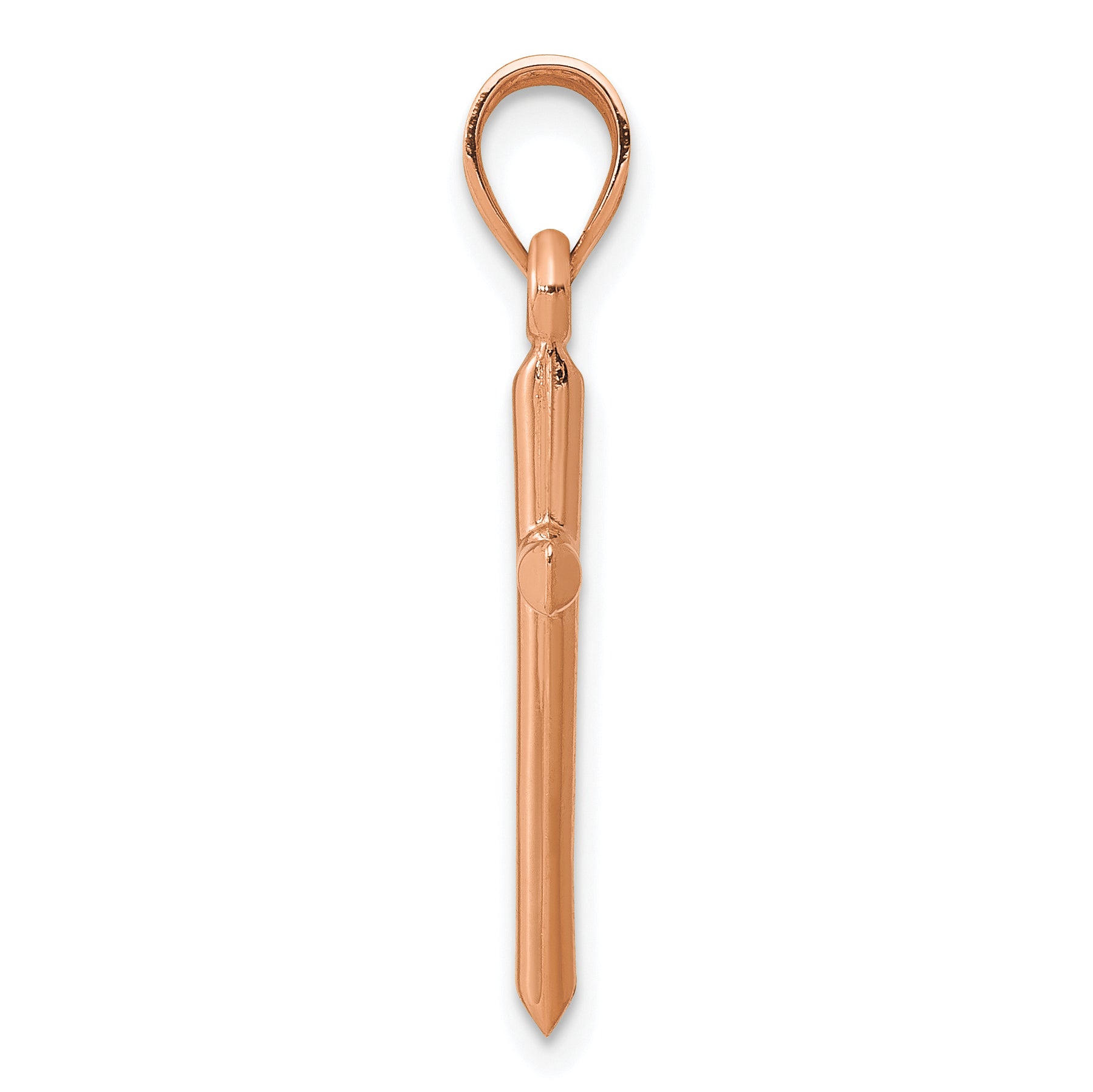 14k Rose Gold Polished Hollow Cross Pendant