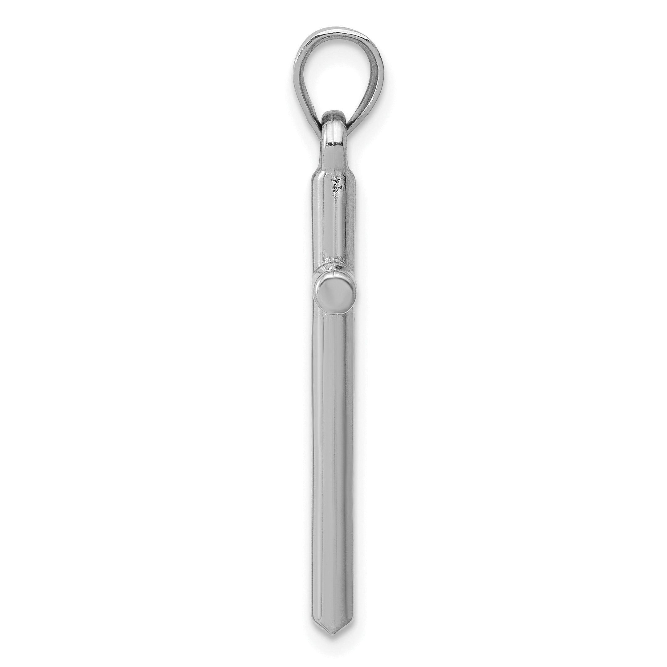 14k White Gold Polished Hollow Cross Pendant Secondary image