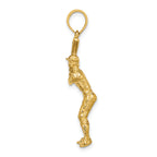14k 3-D Baseball Player with Bat Charm