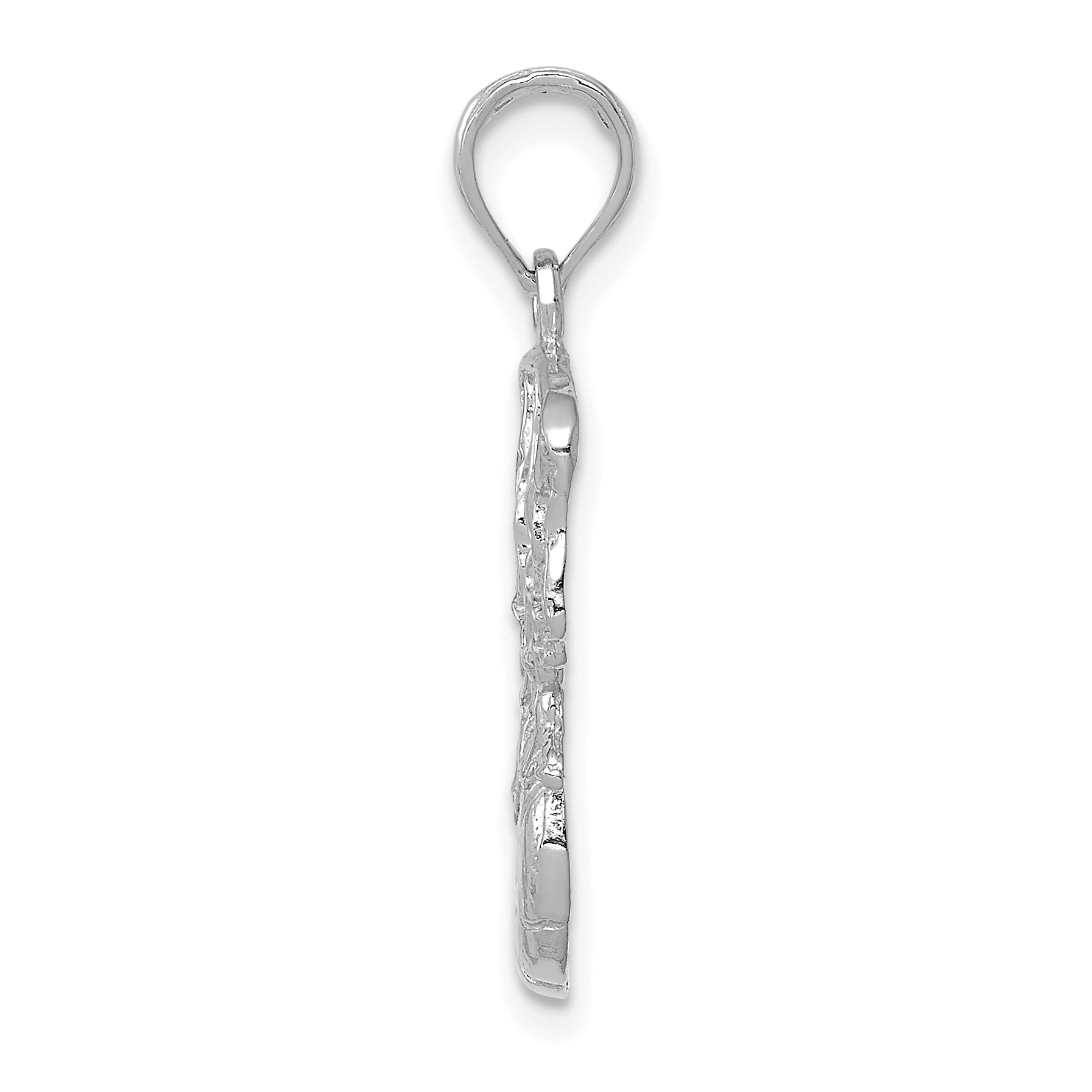 14K White Gold Swoosh Basketball and Net Pendant Secondary image