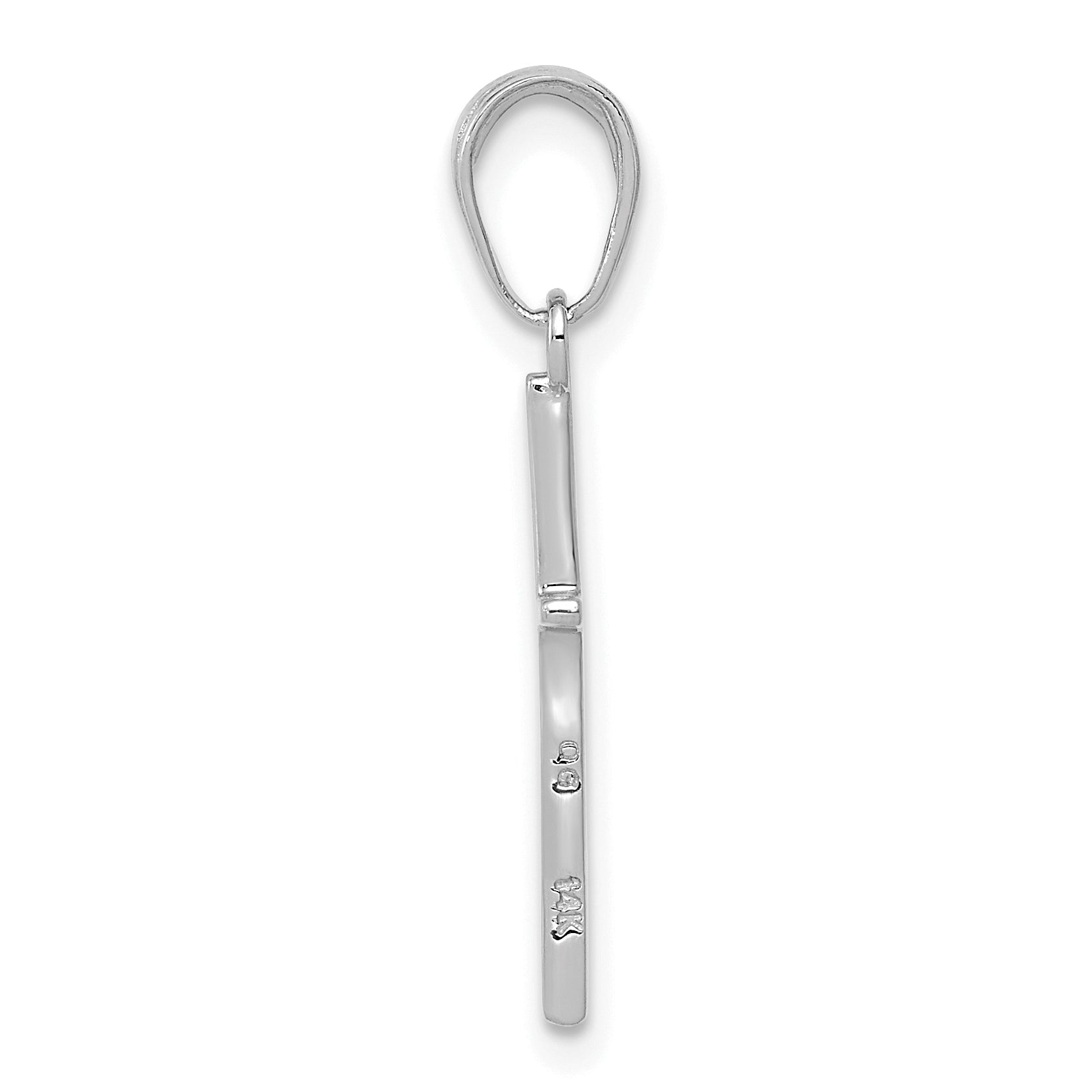 14k White Gold Polished Cross Pendant Secondary image