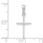 14k White Gold Polished Cross Pendant
