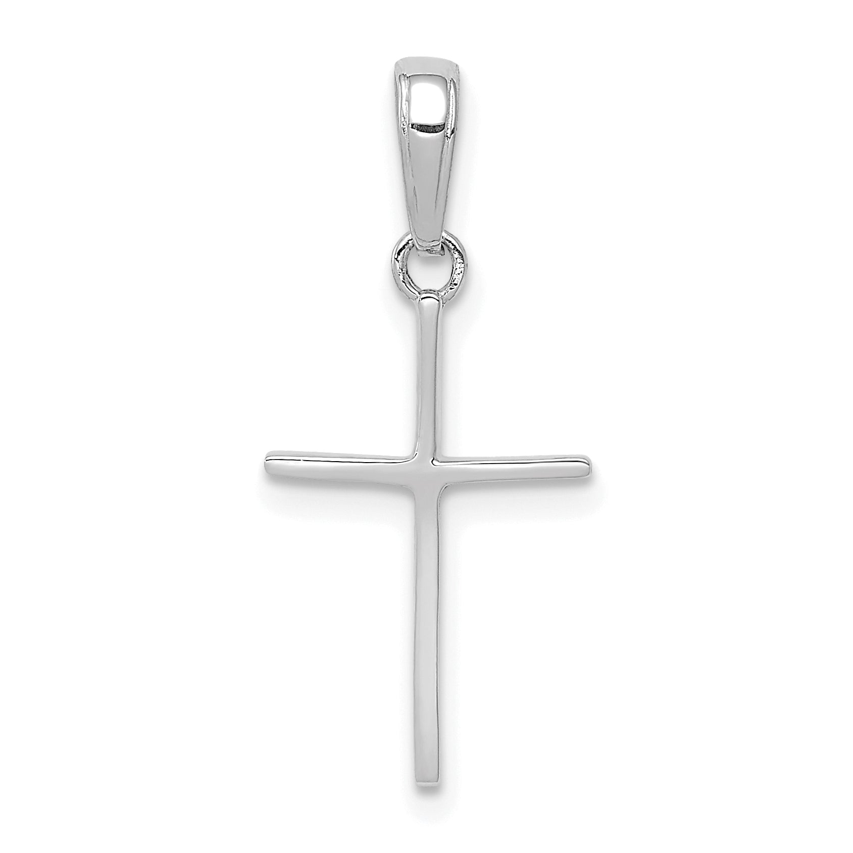 14k White Gold Polished Cross Pendant Main image