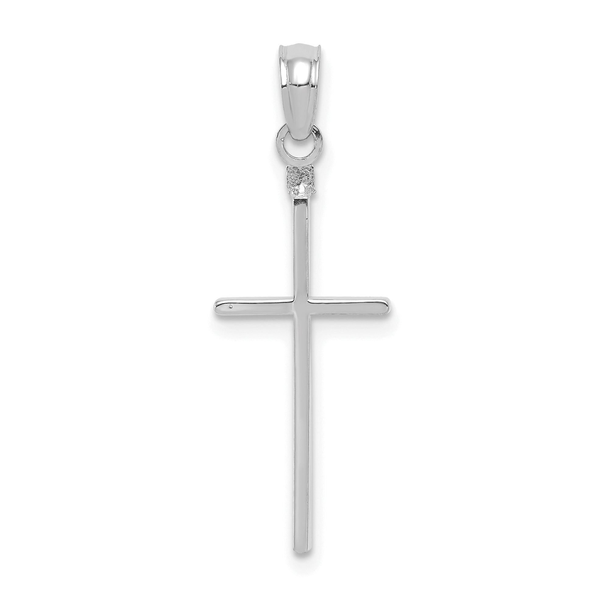14K White Gold Polished Cross Pendant Main image
